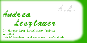 andrea leszlauer business card